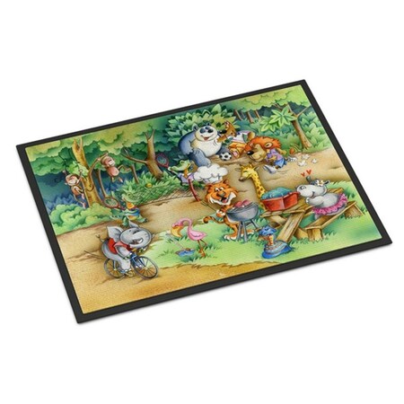 Carolines Treasures Animals at a Picnic Indoor or Outdoor Mat, 24 x 36 in. APH6821JMAT
